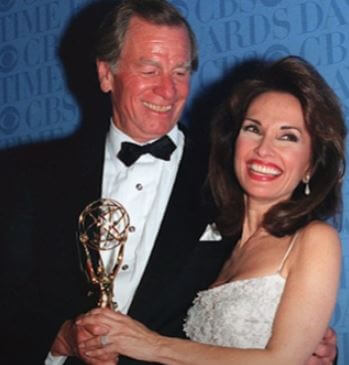 Helmut Huber and his wife Susan Lucci with Emmy Award in 1999.